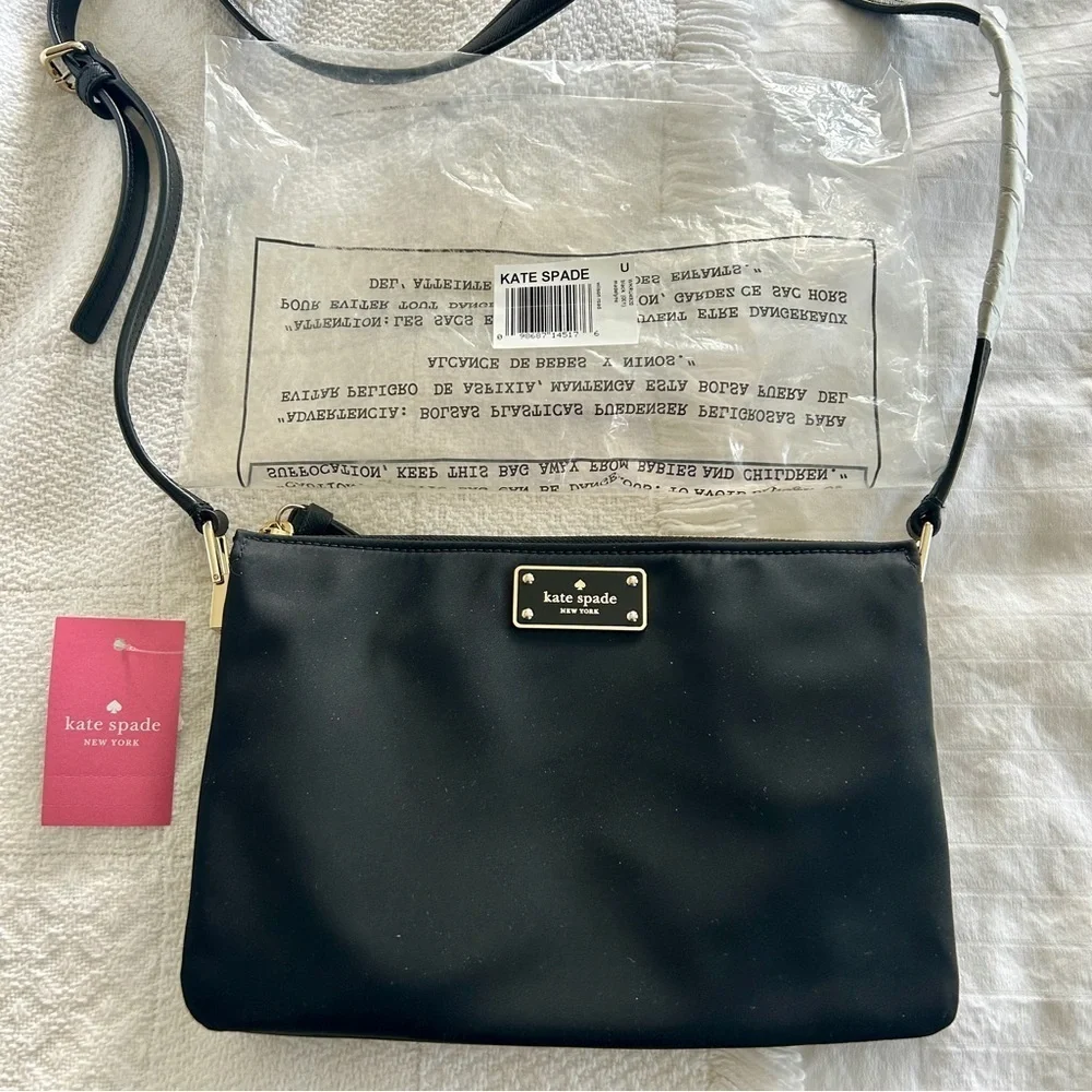 kate spade Crossbody Bag Black Nylon Wilson Road Madelyne New With Tags